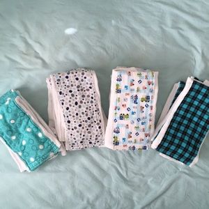 Bundle of handmade baby burp rags